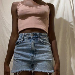 pink ribbed cami